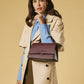 Federica (eggplant) - Italian calf leather women's crossbody bag (with shoulder strap)