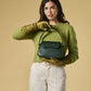 Ottavia (green) - Italian calf leather women's crossbody bag (with shoulder strap)