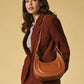 Ornella (cognac) - Italian calf leather women's crossbody bag (with shoulder strap)