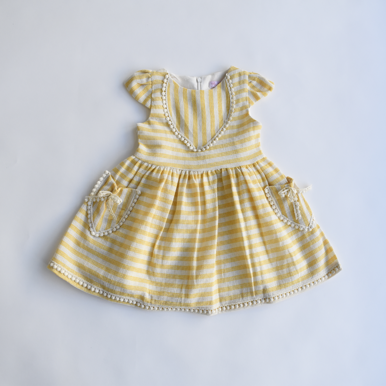 Sunshine Stripes Girls Cotton Dress - Farnelli