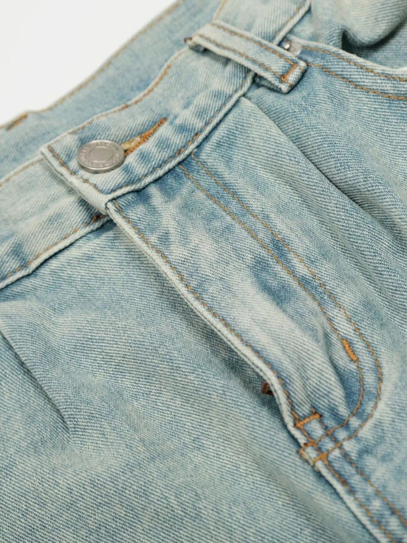 Men's Washed Wide Leg Jeans - Farnelli