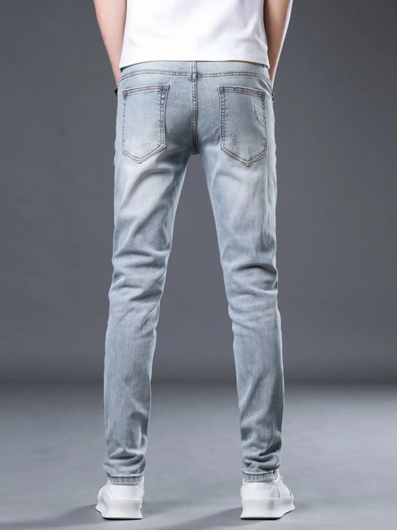 Men's Distressed Slim Fit Jeans - Farnelli
