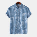 Men's Print Short Sleeve Button-Up Shirt - Farnelli
