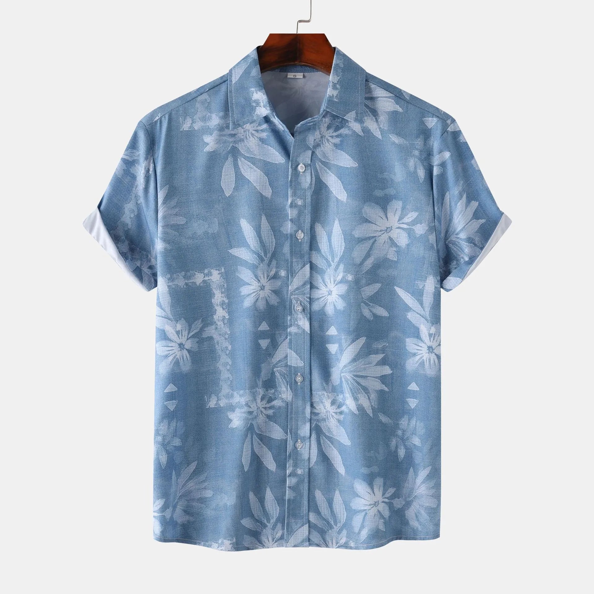 Men's Print Short Sleeve Button-Up Shirt - Farnelli