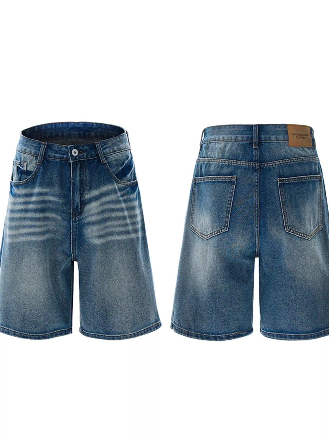 Men's Washed Loose Fit Denim Shorts - Farnelli