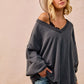 BiBi Mineral Washed French Terry Oversized Sweatshirt - Farnelli