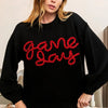 BiBi Game Day Metallic Letter Sweater - BLACK/RED