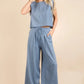 VERY J Solid Woven Top & Pants Set - Farnelli