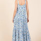 Mittoshop Flower Print Tiered Sleeveless Empire Maxi Dress - Farnelli