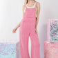 VERY J Texture Washed Wide Leg Overalls - Farnelli
