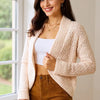 Double Take Open Front Long Sleeve Cardigan - Cream