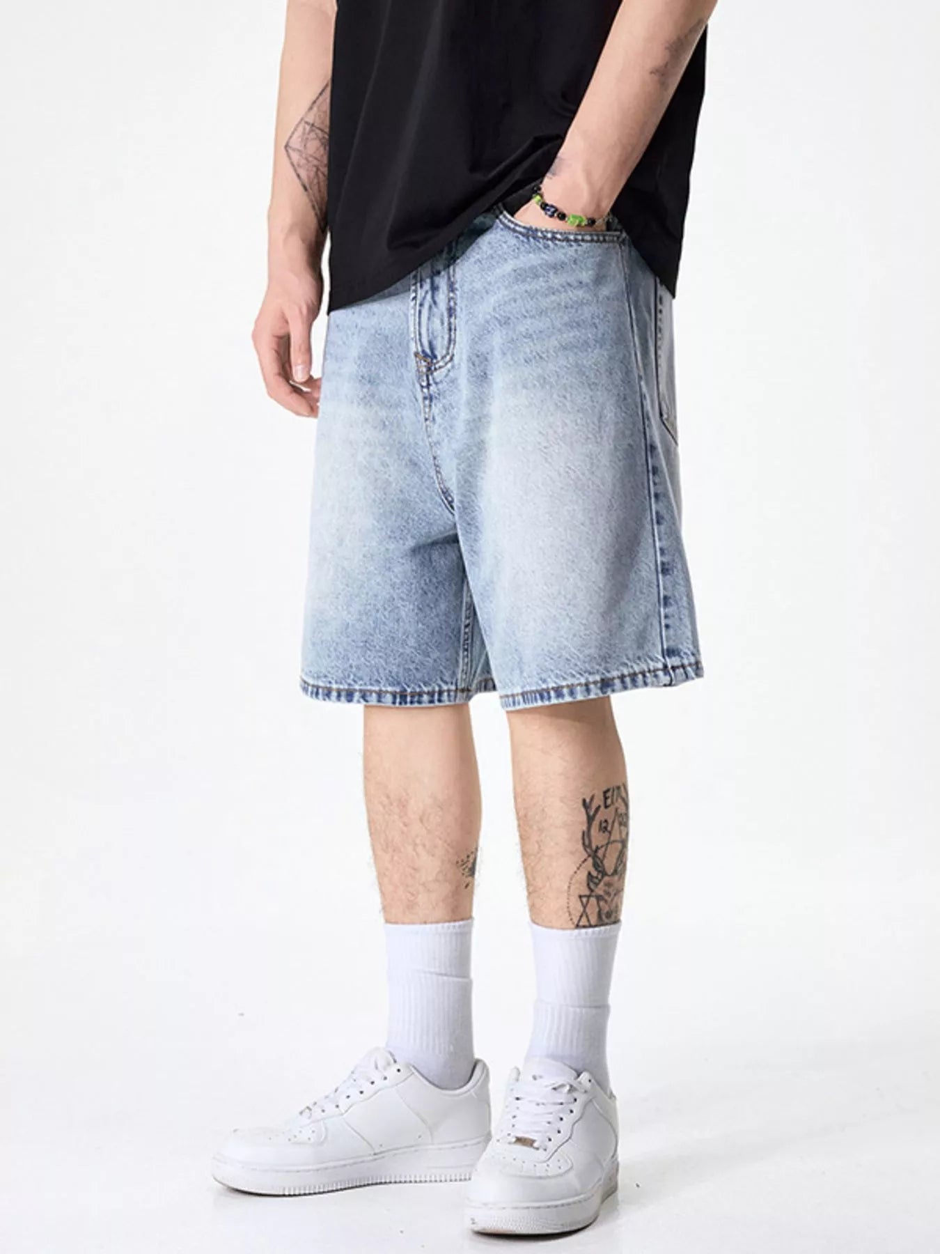 Men's Wide Leg Denim Shorts - Farnelli