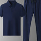 Men's Full Size Button Detail Short Sleeve Polo Plus Size - Farnelli