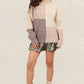VERY J Color Block Mock Neck Drop Shoulder Sweater - Farnelli