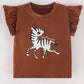 Children's Zebra Ruffle Cap Sleeve Top - Farnelli
