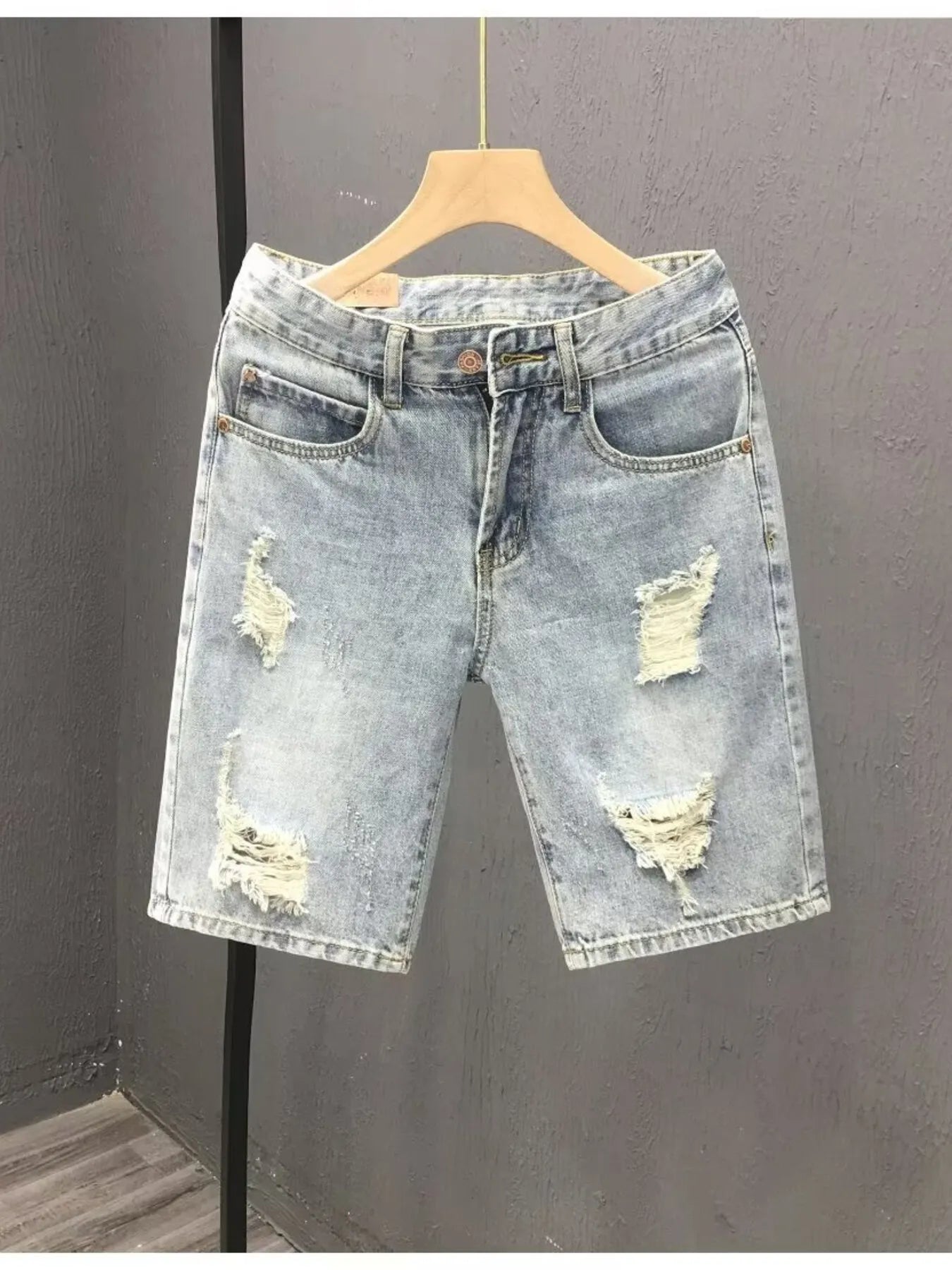 Men's Distressed Wash Denim Shorts - Farnelli