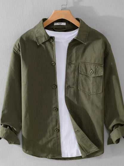 Men's Plus Size Button Up Long Sleeve Shirt - Farnelli