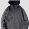 Men's Plus Size Hooded Zip Up Jacket - Dark Gray