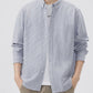 Men's Plus Size Striped Button Up Long Sleeve Shirt - Farnelli