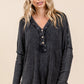 Mittoshop Washed V-Neck Long Sleeve Blouse - Farnelli