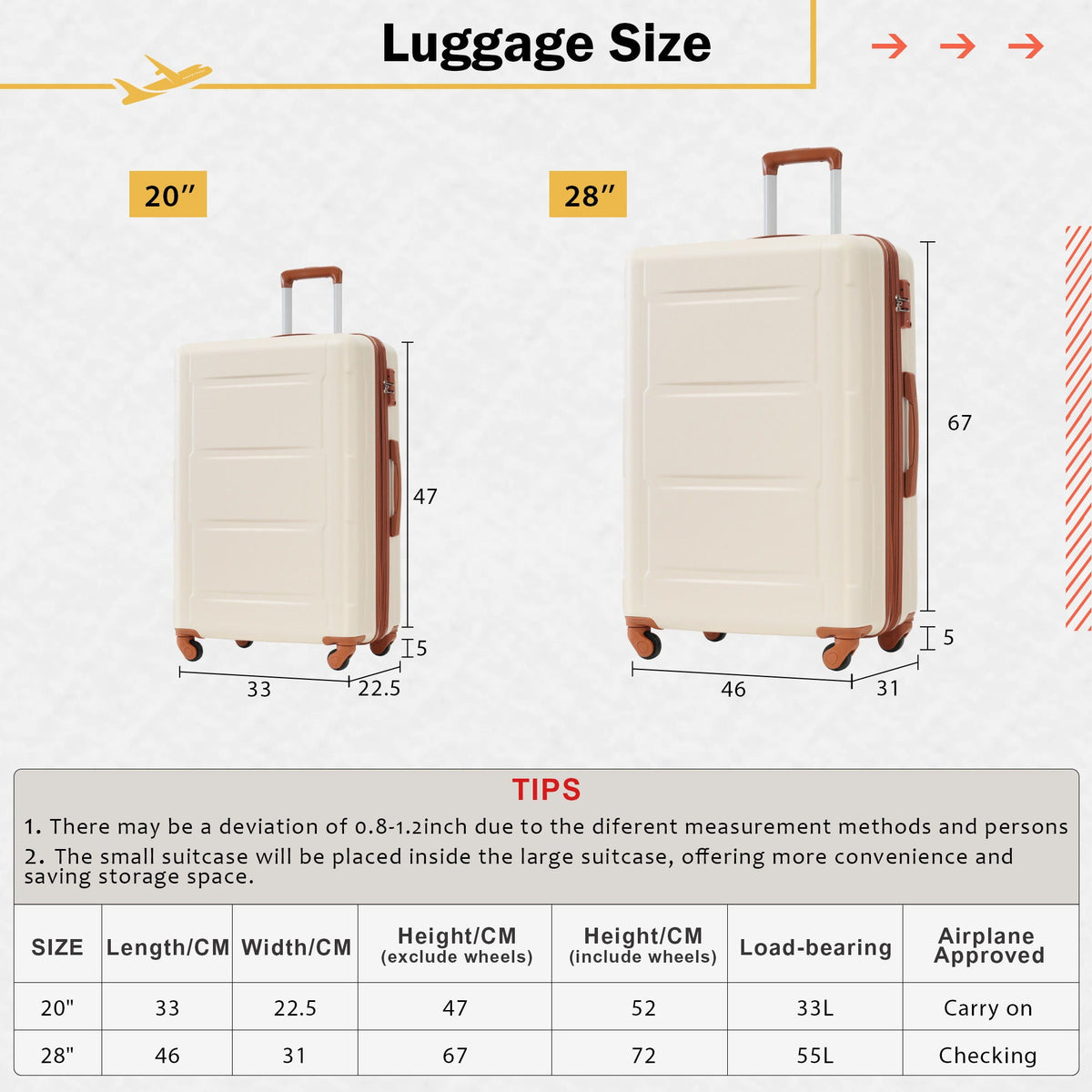 HouseOfZazla expandable 2-piece luggage set with TSA lock and spinner wheels in multiple colors