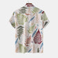 Men's Tropical Fern Print Short Sleeve Button-Up Shirt - Farnelli
