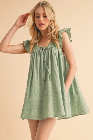 Aemi+Co Ruffled Cap Sleeve Cotton Tunic Mini Dress - Farnelli