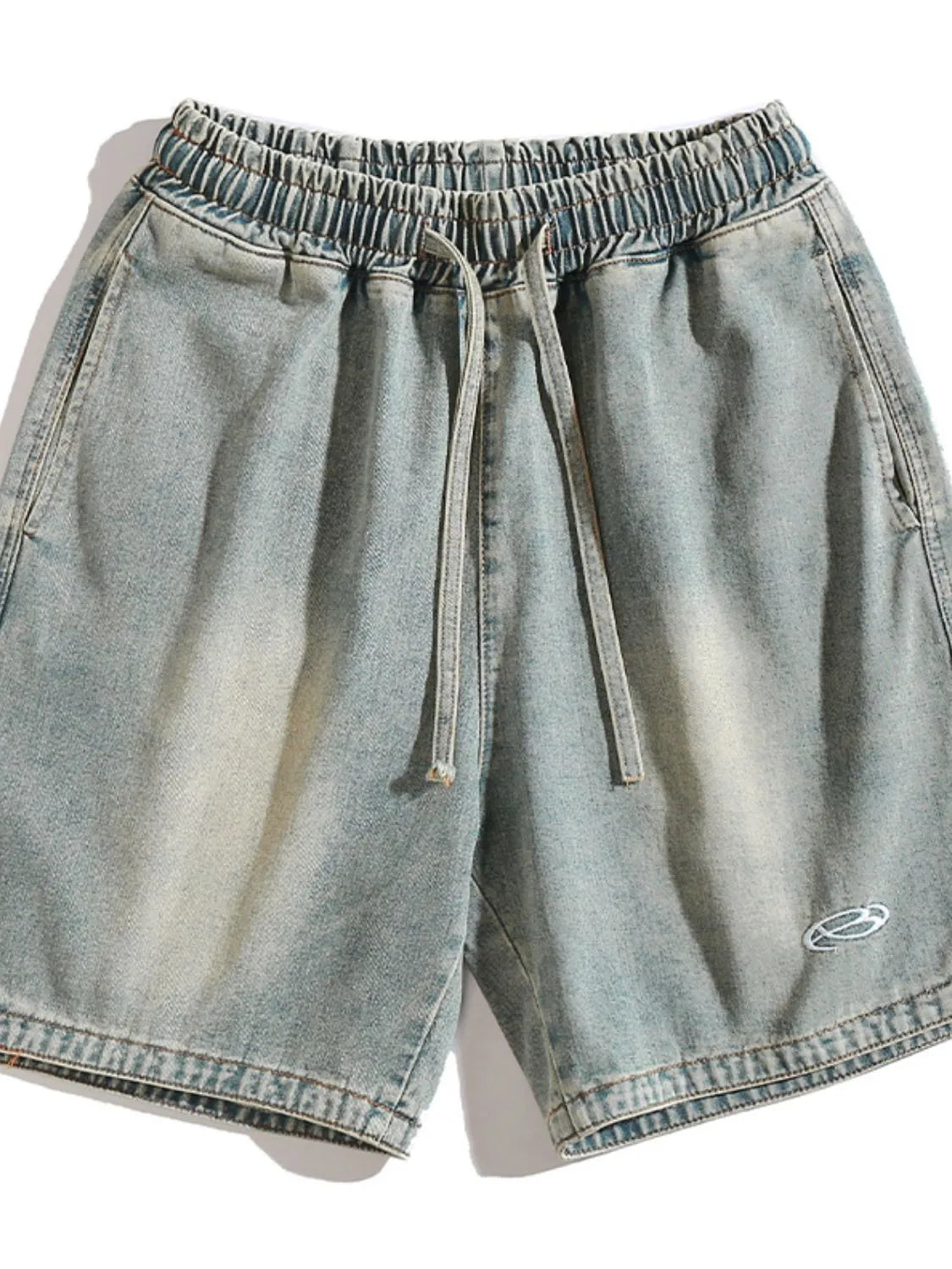 Men's Plus Size Drawstring Denim Shorts - Farnelli