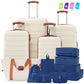 HouseOfZazla 4-piece hardshell luggage set with TSA locks and spinner wheels in multiple colors
