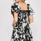 Umgee Full Size Two Tone Floral Print Babydoll Dress Plus Size - Farnelli