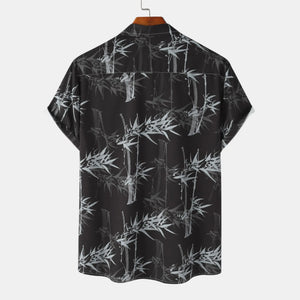 Men's Printed Short Sleeve Button-Up Shirt - Farnelli