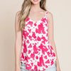 BOMBOM Animal Print Cami - FUCHSIA