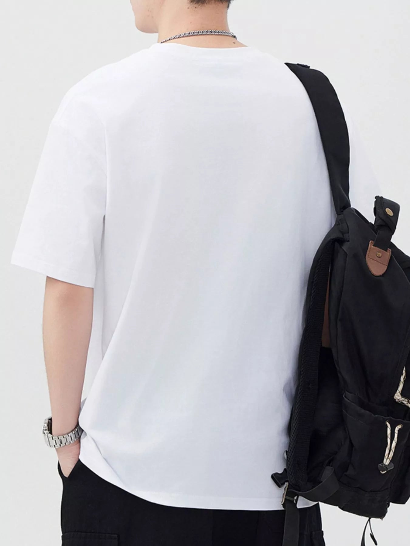 Men's Plus Size Letter Round Neck Short Sleeve T-Shirt - Farnelli