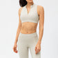 Full Size Cropped Cutout Back Zipper Front Active Tank Top - Farnelli