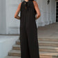 Double Take Full Size Tie Back Cutout Sleeveless Jumpsuit - Farnelli