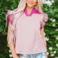 Maci Ruffled Sleeve Frill V Neck Blouse - Farnelli