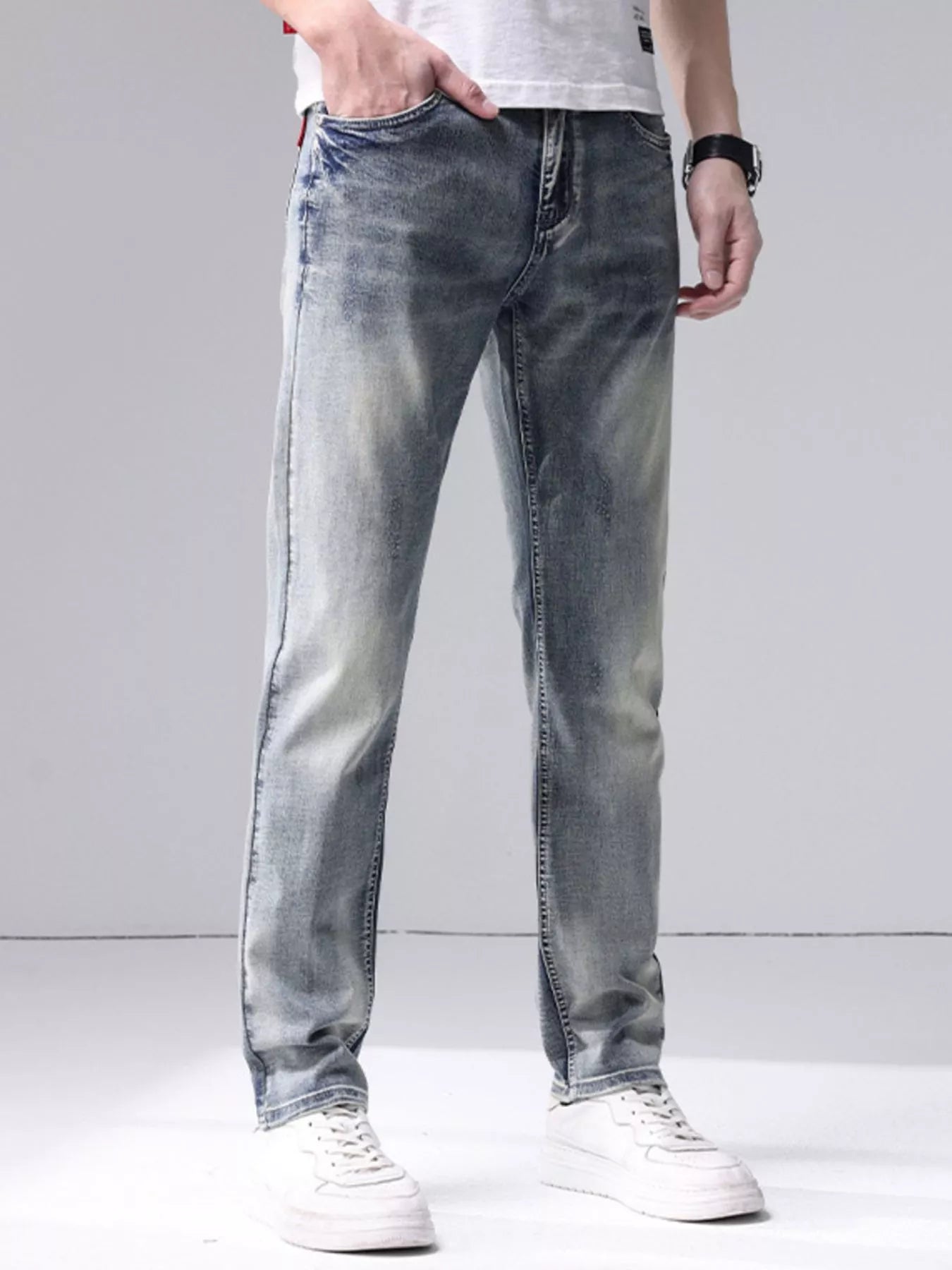Men's Washed Slim Fit Jeans - Farnelli