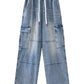 Men's Drawstring Wide Leg Cargo Jeans - Farnelli