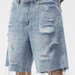 Men's Distressed Paint Splatter Denim Shorts - Farnelli