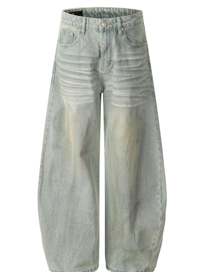 Men's Vintage Washed Wide Leg Jeans - Farnelli