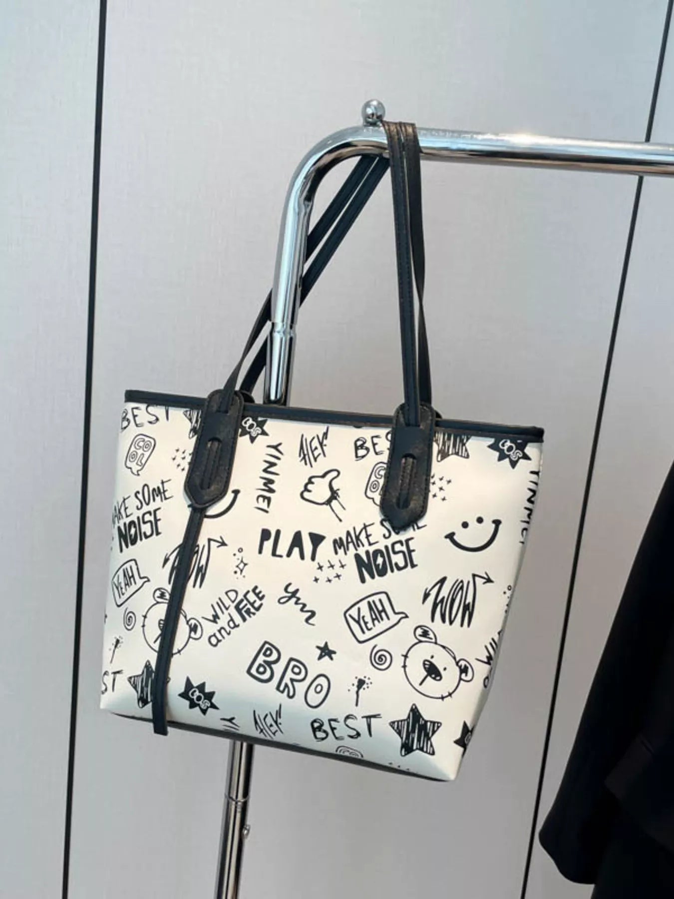 Graffiti Print Casual Tote Bag - Farnelli
