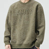 Men's Plus Size Enjoy Round Neck Long Sleeve Sweatshirt - Army Green