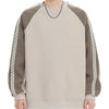 Men's Plus Size Contrast Raglan Sleeve Casual Sweatshirt - Grey Apricot