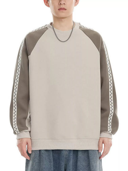 Men's Plus Size Contrast Raglan Sleeve Casual Sweatshirt - Farnelli