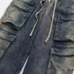 Men's Washed Cargo Jeans with Drawstring Waist - Farnelli