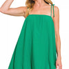 Zenana Woven Airflow Mini Bubble Dress - K GREEN