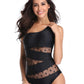 One Shoulder Polka Dot One-Piece Swimwear - Farnelli