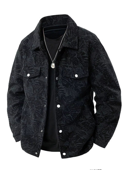 Men's Plus Size Corduroy Snap Down Casual Jacket - Farnelli