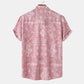 Men's Printed Short Sleeve Button-Up Shirt - Farnelli