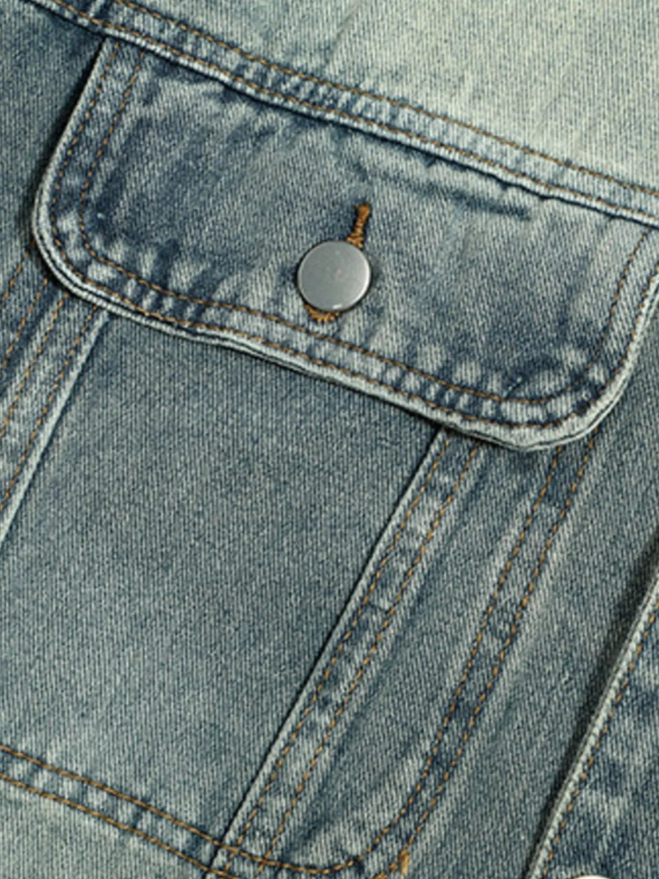 Men's Button Up Long Sleeve Denim Jacket - Farnelli